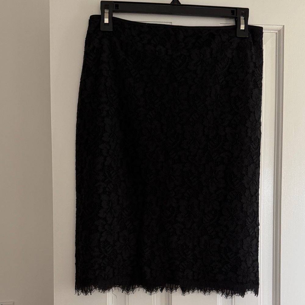 Diane Von Furstenberg Black Lace Pencil Skirt